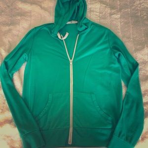 Aqua green drawstring hoodie